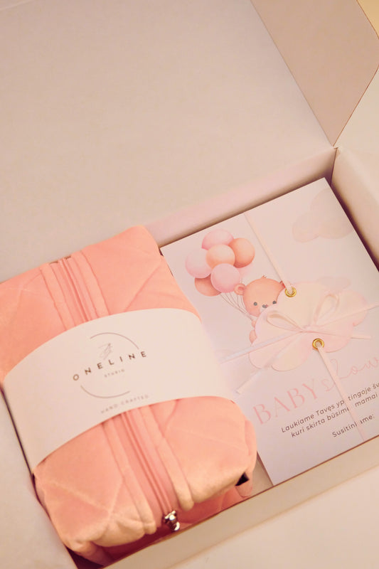 Baby Shower Pink dovanų dėžutė - pakvietimas 🎀