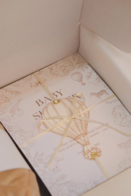 Baby Shower Beige dovanų dėžutė - pakvietimas 🧸