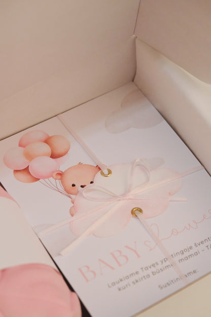 Baby Shower Pink dovanų dėžutė - pakvietimas 🎀